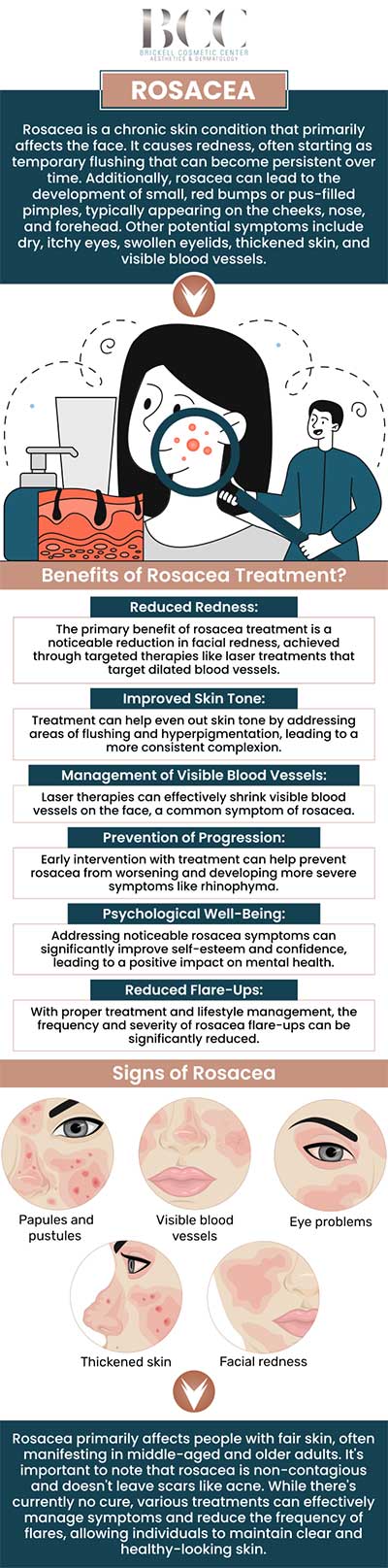 Common questions asked by Clients: What is rosacea? What causes rosacea? What are the symptoms of rosacea? Is rosacea contagious? For more information, contact us or request an appointment online. We serve patients from Miami FL, Key Biscayne FL, Wynwood FL, Coconut Grove FL, South Miami FL, Coral Gables FL, and surrounding areas.