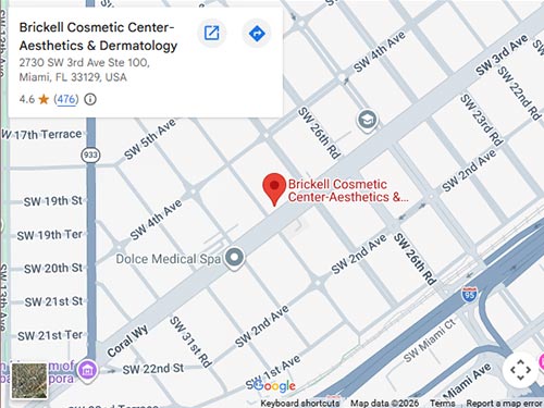 Get Directions to Brickell Cosmetic Center in Miami, FL
